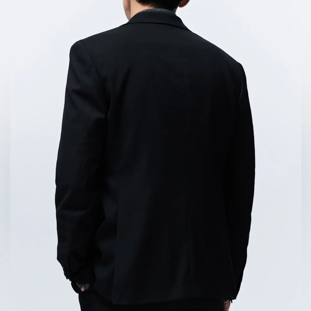 H&M Dark Gray Regular-Fit Single-Breasted Men’s Jacket